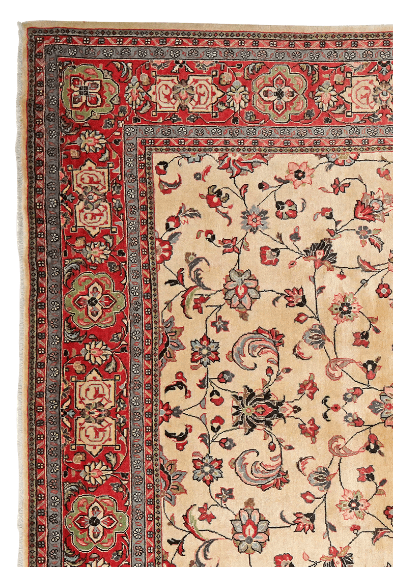 Sarough — Hand-knotted, 220x312 cm, Beige, 100% Virgin Wool | View 3