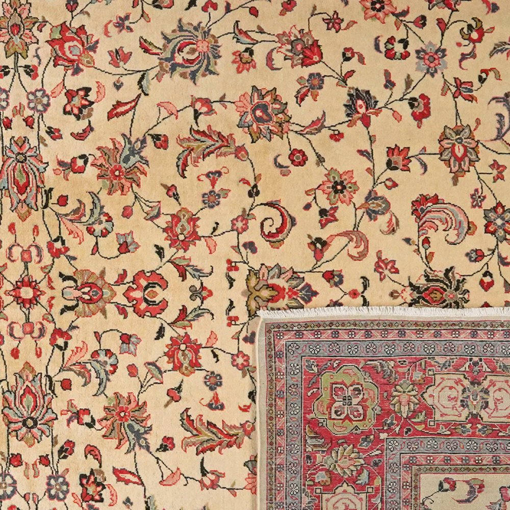 Sarough — Hand-knotted, 220x312 cm, Beige, 100% Virgin Wool | View 6