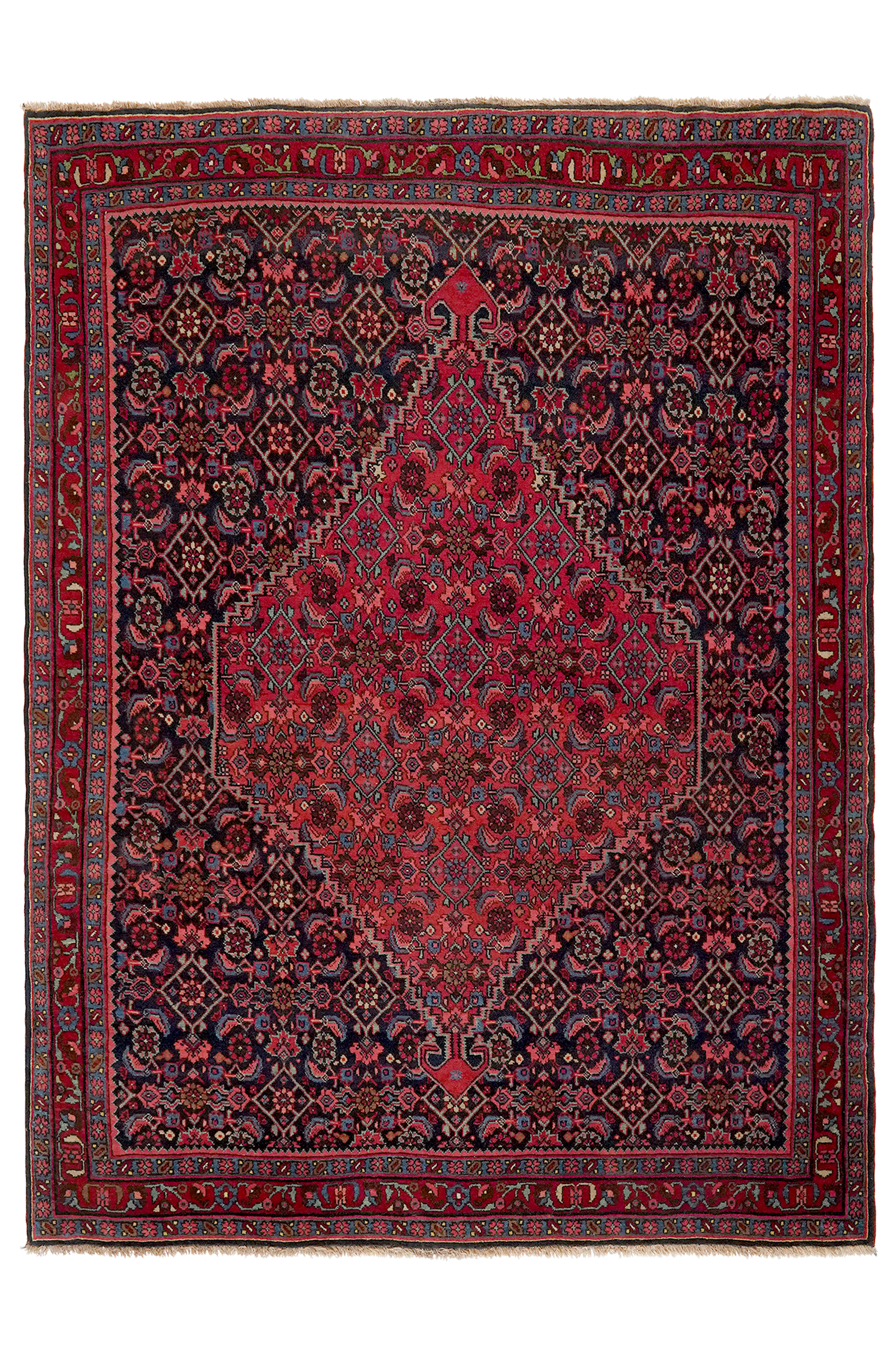 Bidjar — Handgefertigt, 158x121 cm, Rot, 100% Virgin Wool | Main view