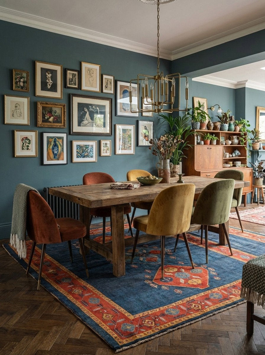 Rizbaf — Handgefertigt, 412x311 cm, Rot, 100% Virgin Wool | Back view