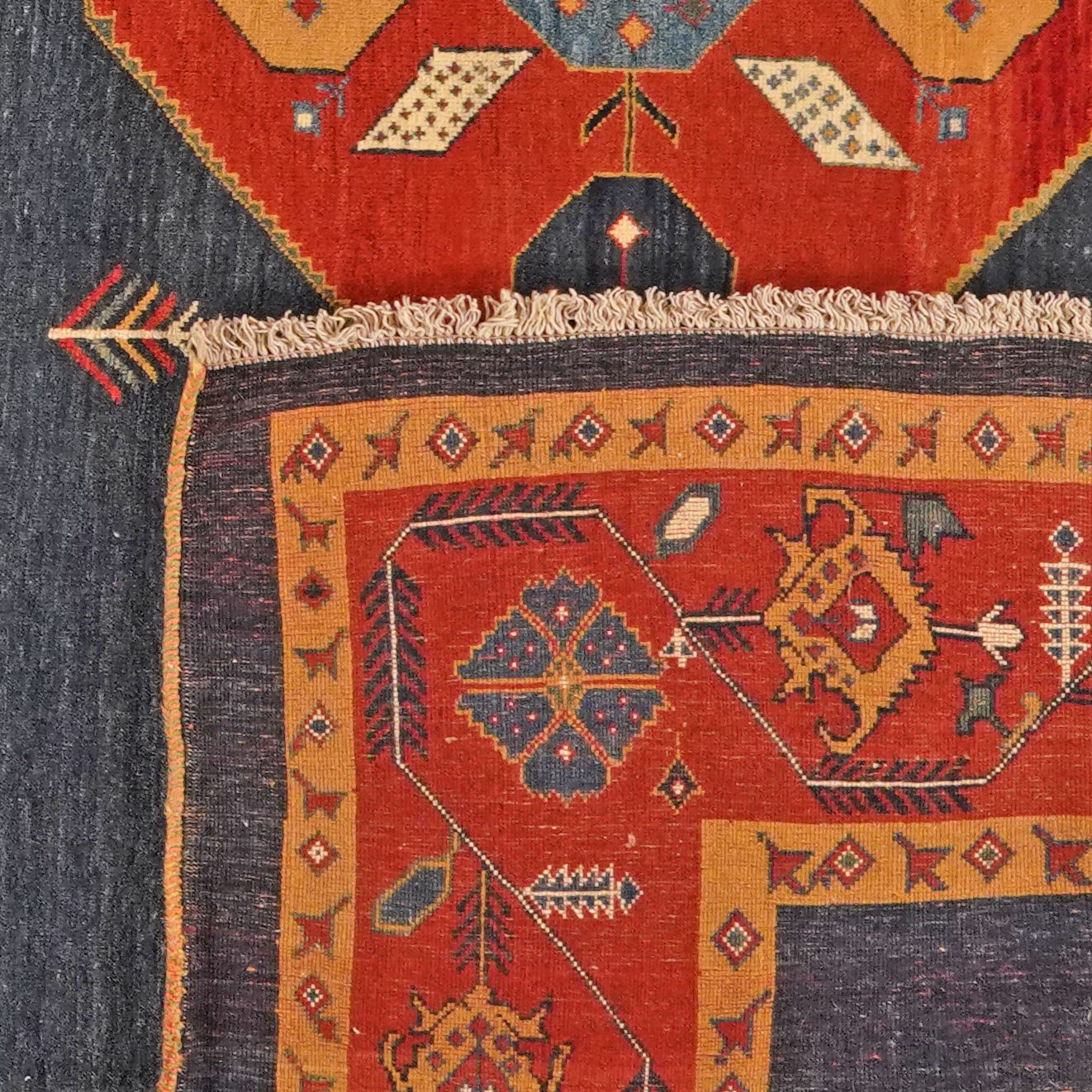 Rizbaf — Handgefertigt, 412x311 cm, Rot, 100% Virgin Wool | View 7