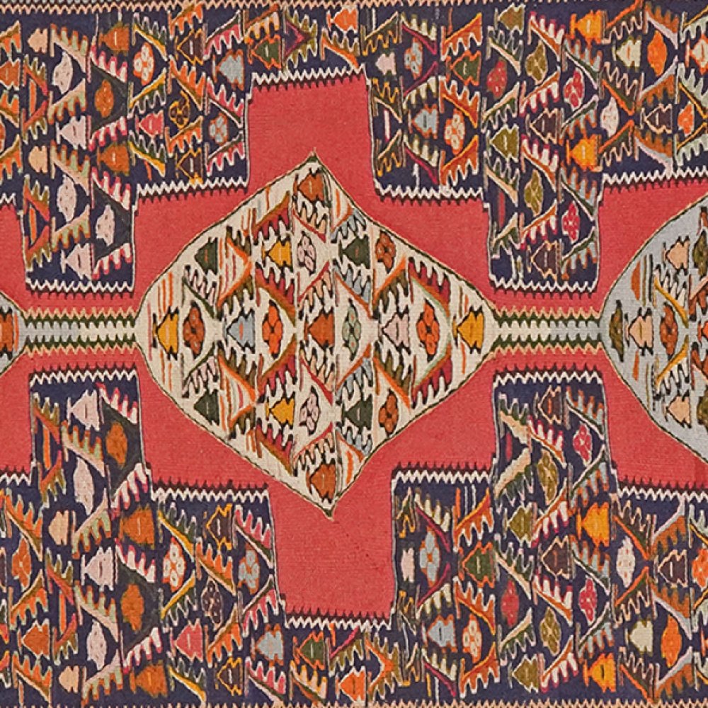 Kelim Senneh — Handmade, 80x298 cm, Red, 100% Virgin Wool | View 4