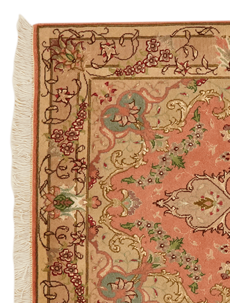 Tabriz 50 Raj — Hand-knotted, 73x128 cm, Orange, 80% Schurwolle, 20% Seide | View 3
