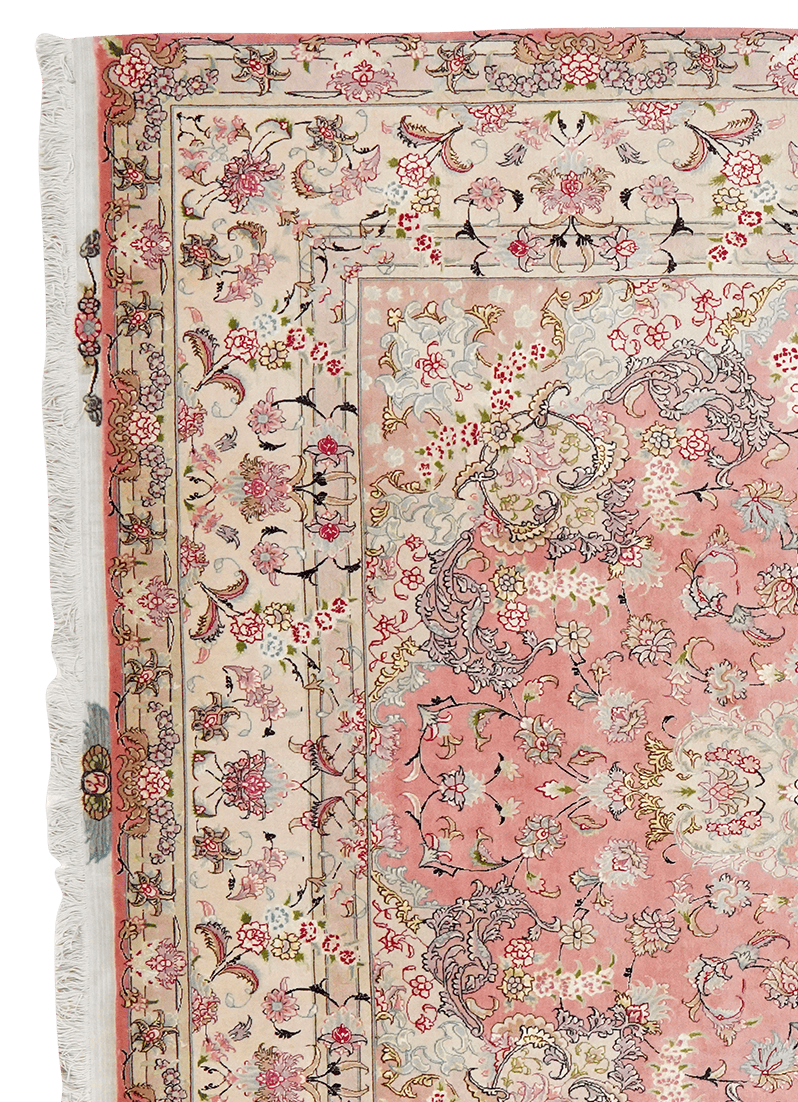 Tabriz 50 Raj — Hand-knotted, 245x347 cm, Pink, 90% Schurwolle, 10% Seide | View 3