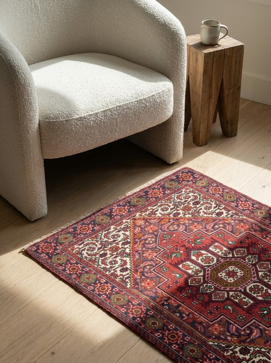 Goltuk — Hand-knotted, 77x135 cm, Blue, 100% Virgin Wool | Detail view