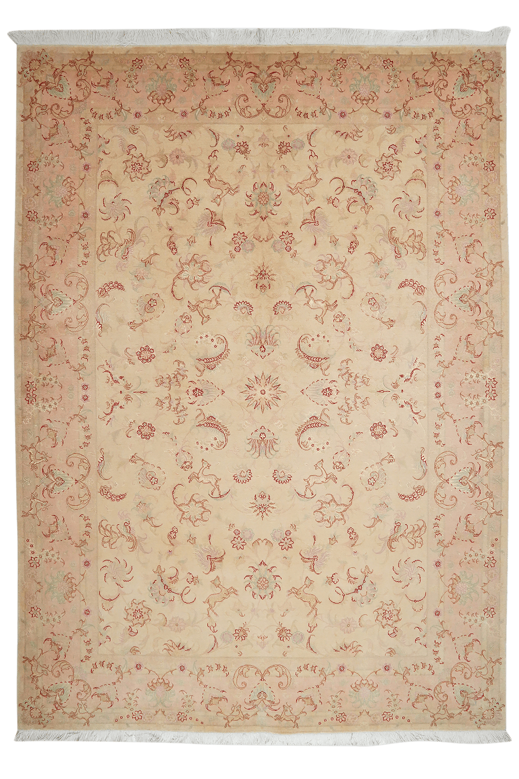 Tabriz 50 Raj — Hand-knotted, 168x237 cm, Beige, 100% Virgin Wool | Main view