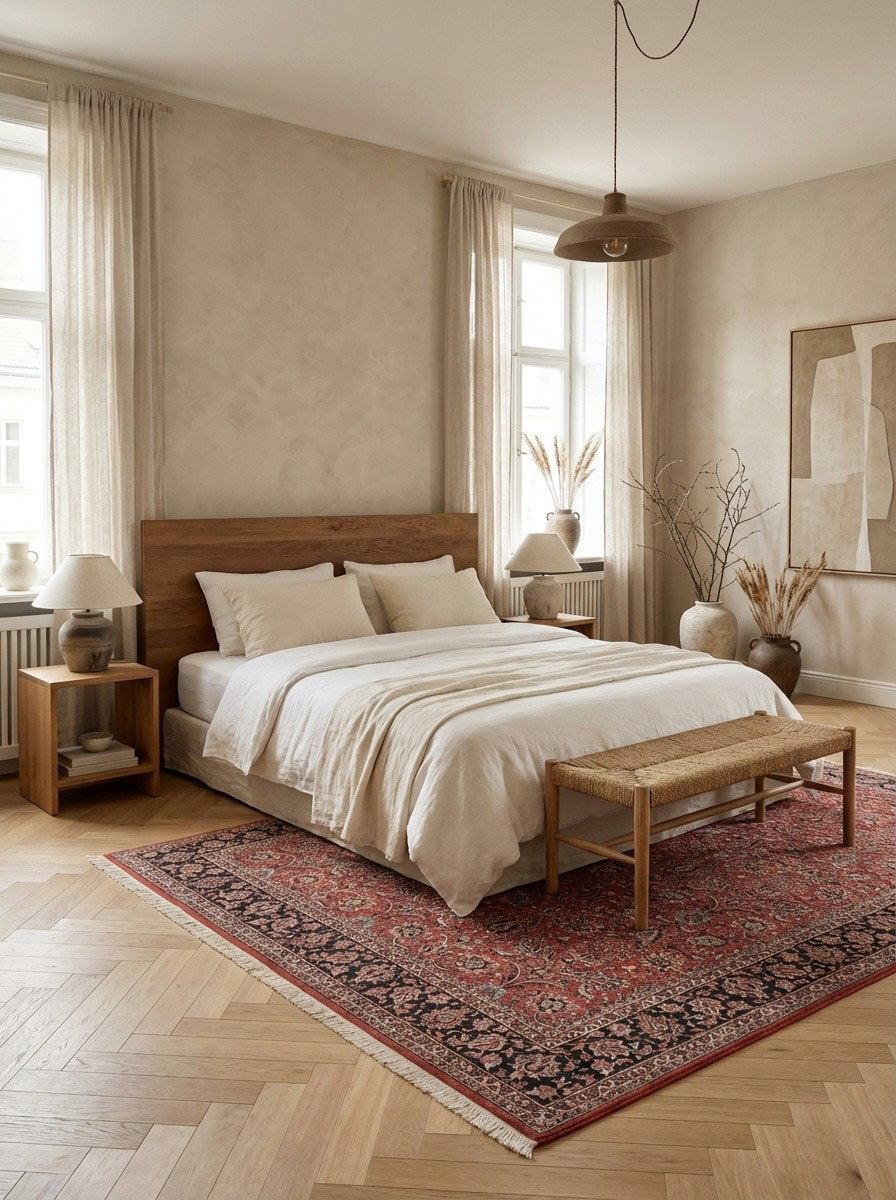 Bidjar — Handgefertigt, 296x207 cm, Blau, 100% Virgin Wool | Detail view