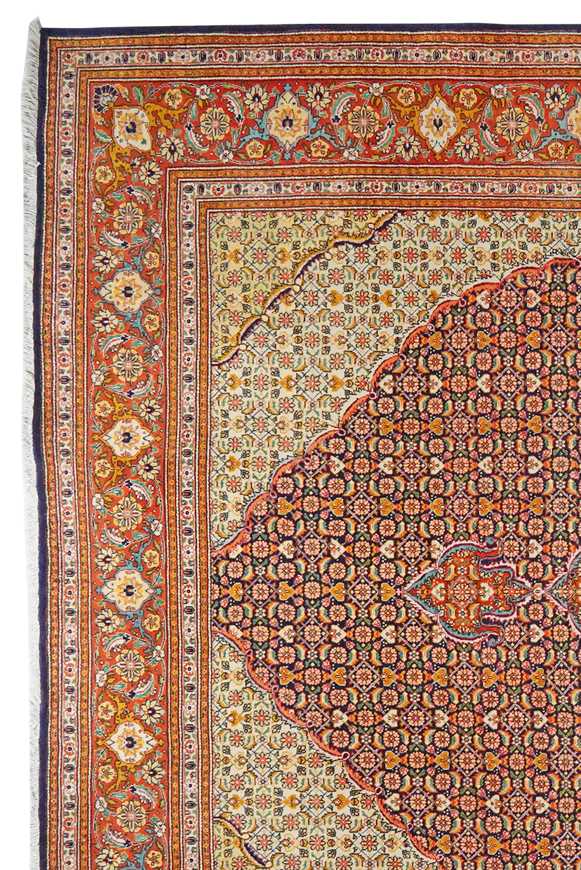 Tabriz Old — Hand-knotted, 250x346 cm, Blue, 100% Virgin Wool | View 3