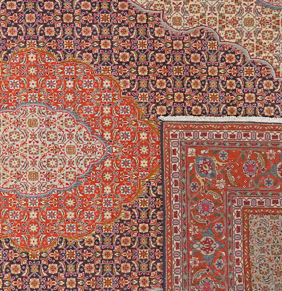 Tabriz Old — Hand-knotted, 200x314 cm, Blue, 100% Virgin Wool | View 6