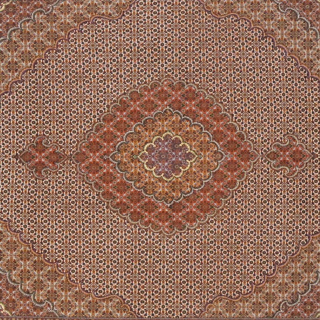 Tabriz 50 Raj — Hand-knotted, 202x253 cm, Brown, 100% Virgin Wool | View 4