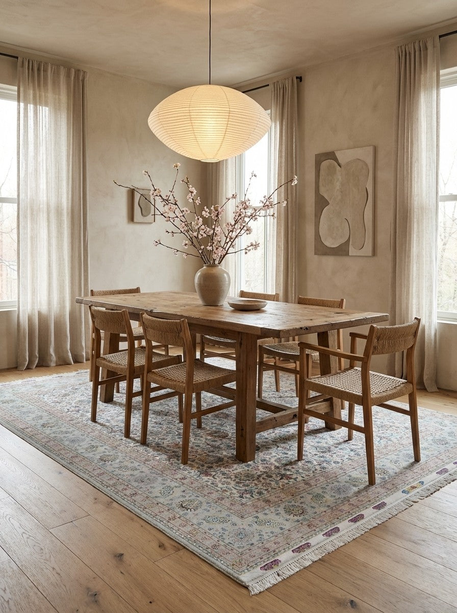 Tabriz 60 Raj — Hand-knotted, 296x407 cm, Beige, 95% Schurwolle, 5% Seide | Detail view