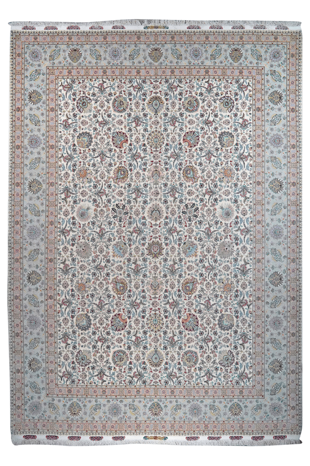 Tabriz 60 Raj — Hand-knotted, 296x407 cm, Beige, 95% Schurwolle, 5% Seide | Main view