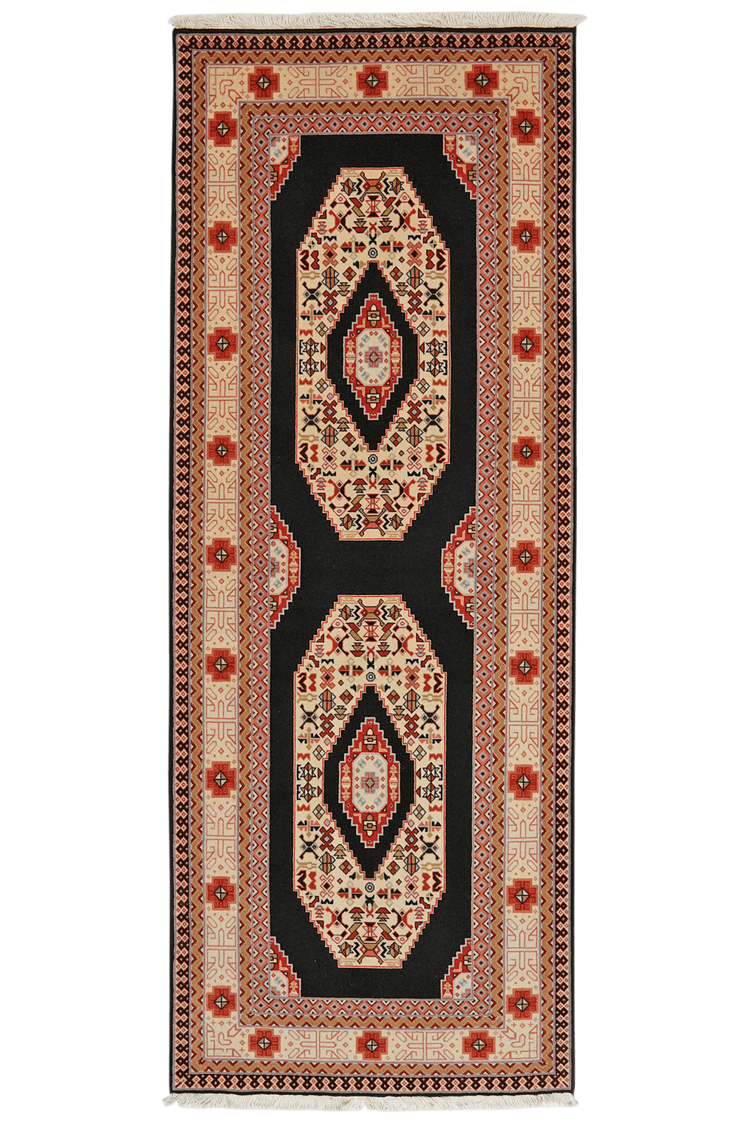 Tabriz 50 Raj — Hand-knotted, 75x202 cm, Blue, 100% Virgin Wool | Main view