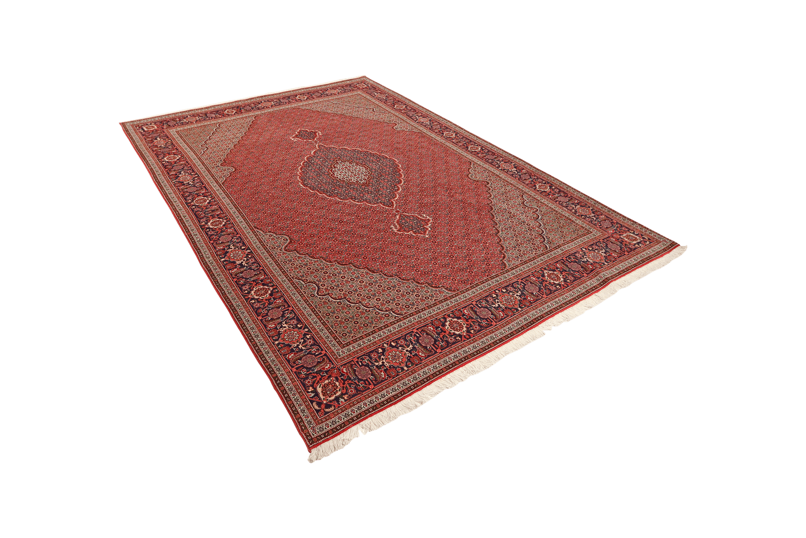 Tabriz 50 Raj — Hand-knotted, 202x285 cm, Red, 100% Virgin Wool | View 5