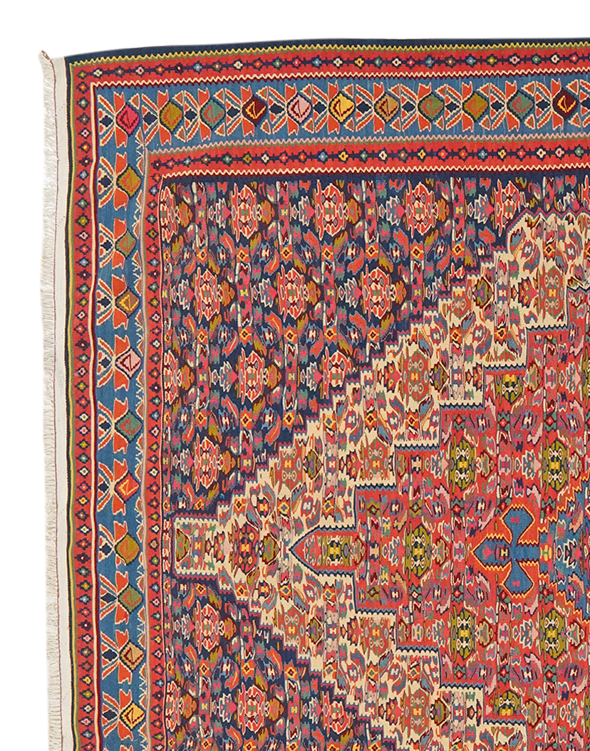 Kelim Senneh — Handmade, 207x286 cm, Beige, 100% Virgin Wool | View 3