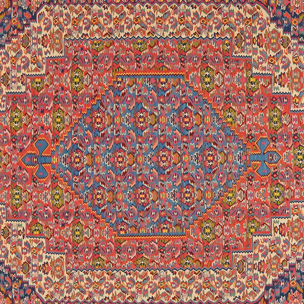 Kelim Senneh — Handmade, 207x286 cm, Beige, 100% Virgin Wool | View 4