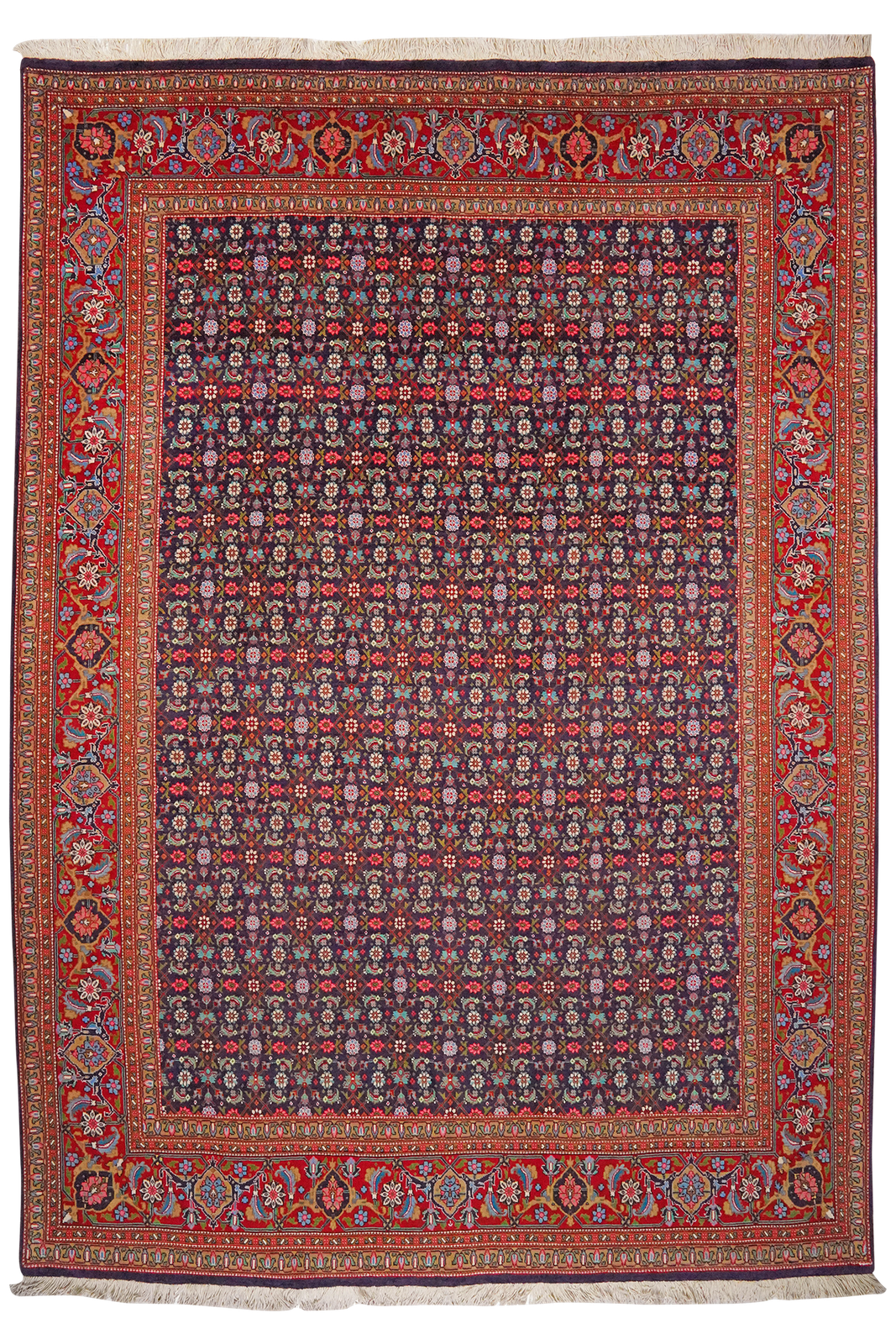 Tabriz Old — Hand-knotted, 205x282 cm, Blue, 100% Virgin Wool | Main view