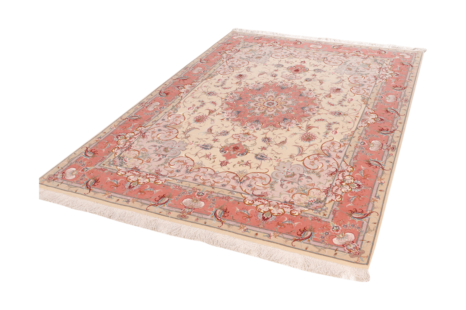 Tabriz 50 Raj — Hand-knotted, 152x209 cm, Beige, 90% Schurwolle, 10% Seide | View 5