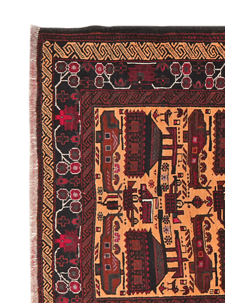 Belutch — Hand-knotted, 111x212 cm, Beige, 100% Virgin Wool | View 3