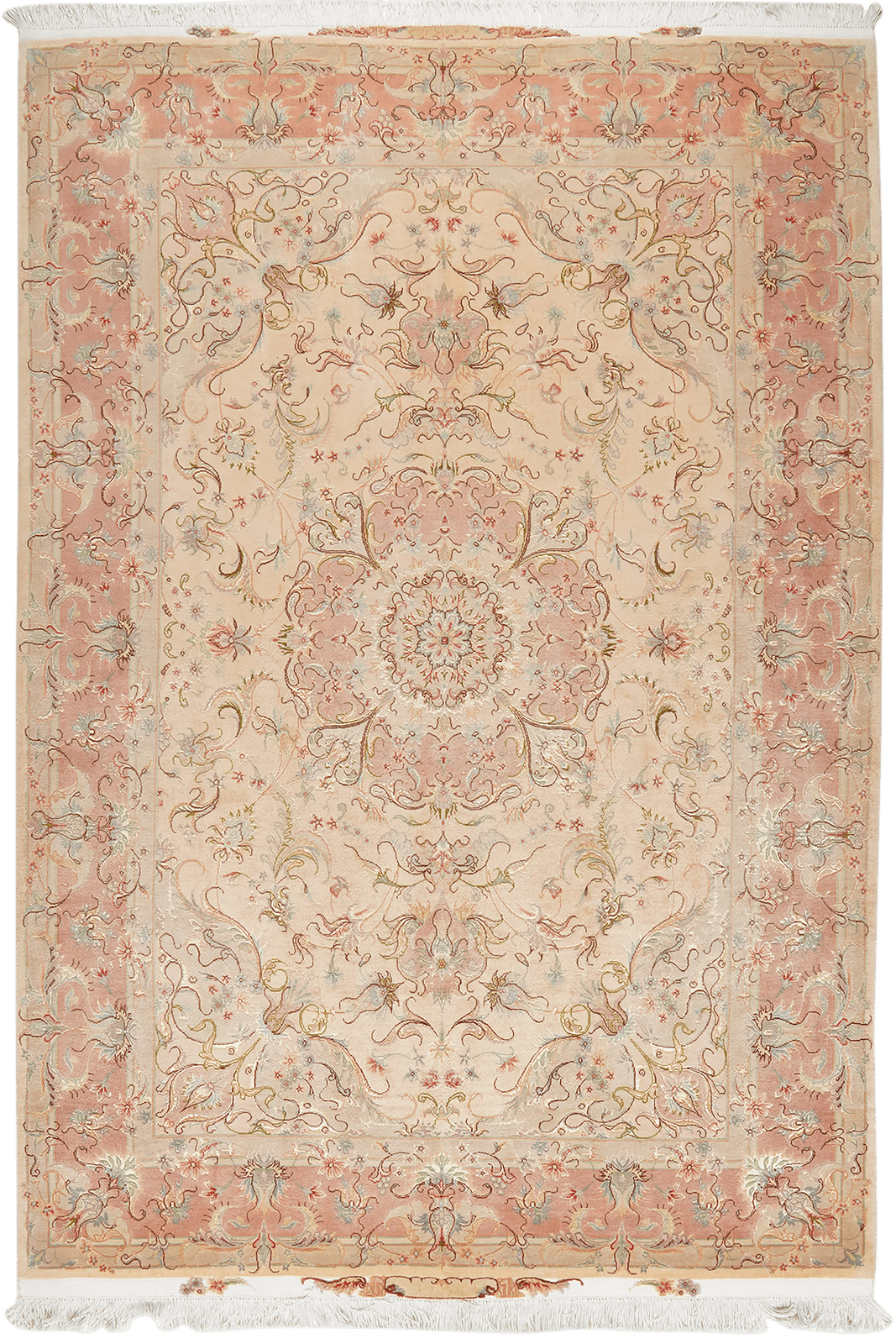 Tabriz 50 Raj — Hand-knotted, 169x243 cm, Beige, 100% Virgin Wool | Main view