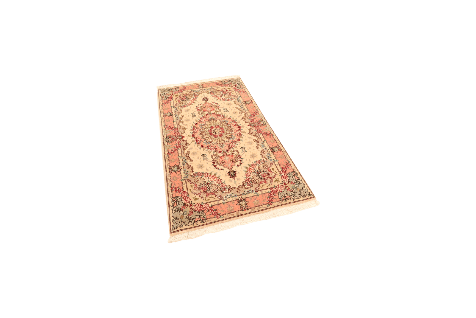 Tabriz 50 Raj — Hand-knotted, 77x131 cm, Beige, 70% Schurwolle, 30% Seide | View 5