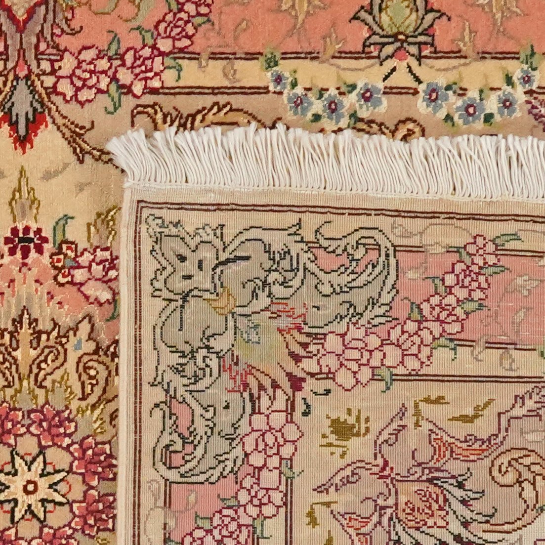 Tabriz 50 Raj — Hand-knotted, 77x131 cm, Beige, 70% Schurwolle, 30% Seide | View 6