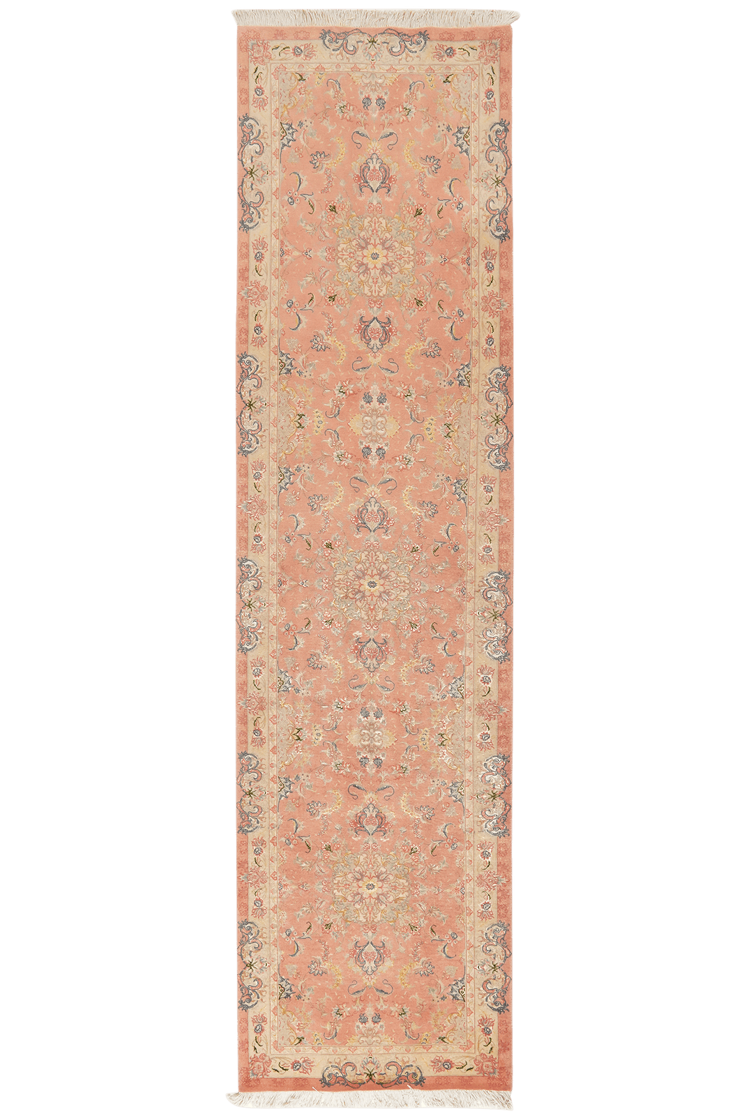 Tabriz 50 Raj — Hand-knotted, 81x311 cm, Pink, 100% Virgin Wool | Main view