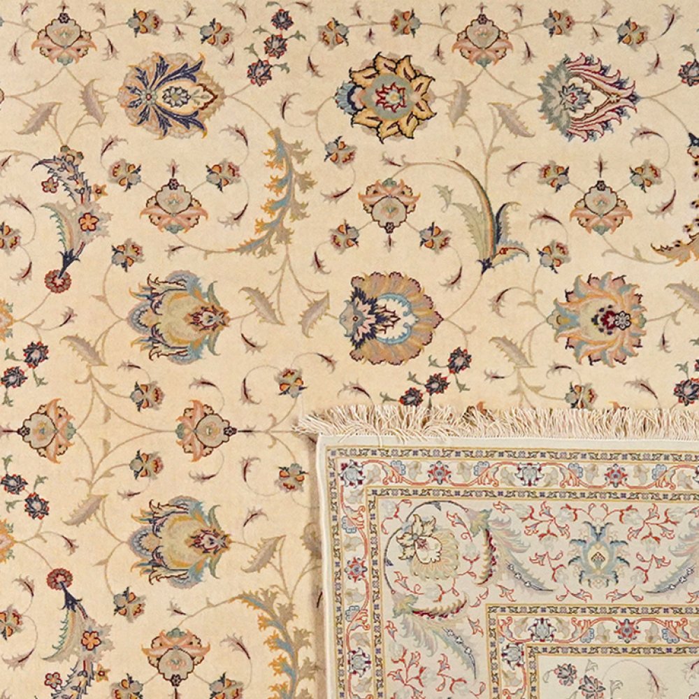Tabriz 50 Raj — Hand-knotted, 203x310 cm, Beige, 100% Virgin Wool | View 6