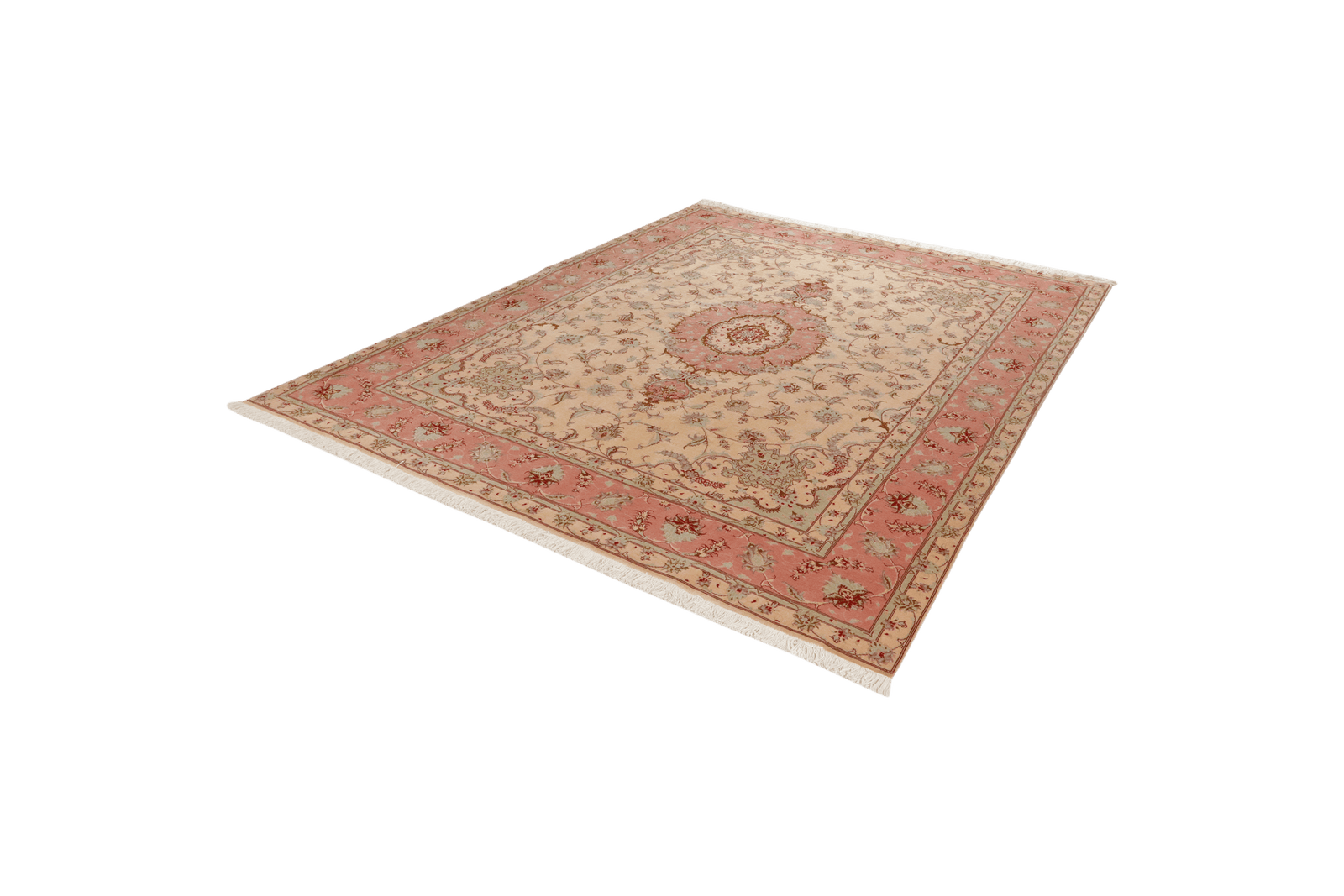Tabriz 50 Raj — Hand-knotted, 202x254 cm, Beige, 70% Schurwolle, 30% Seide | View 5