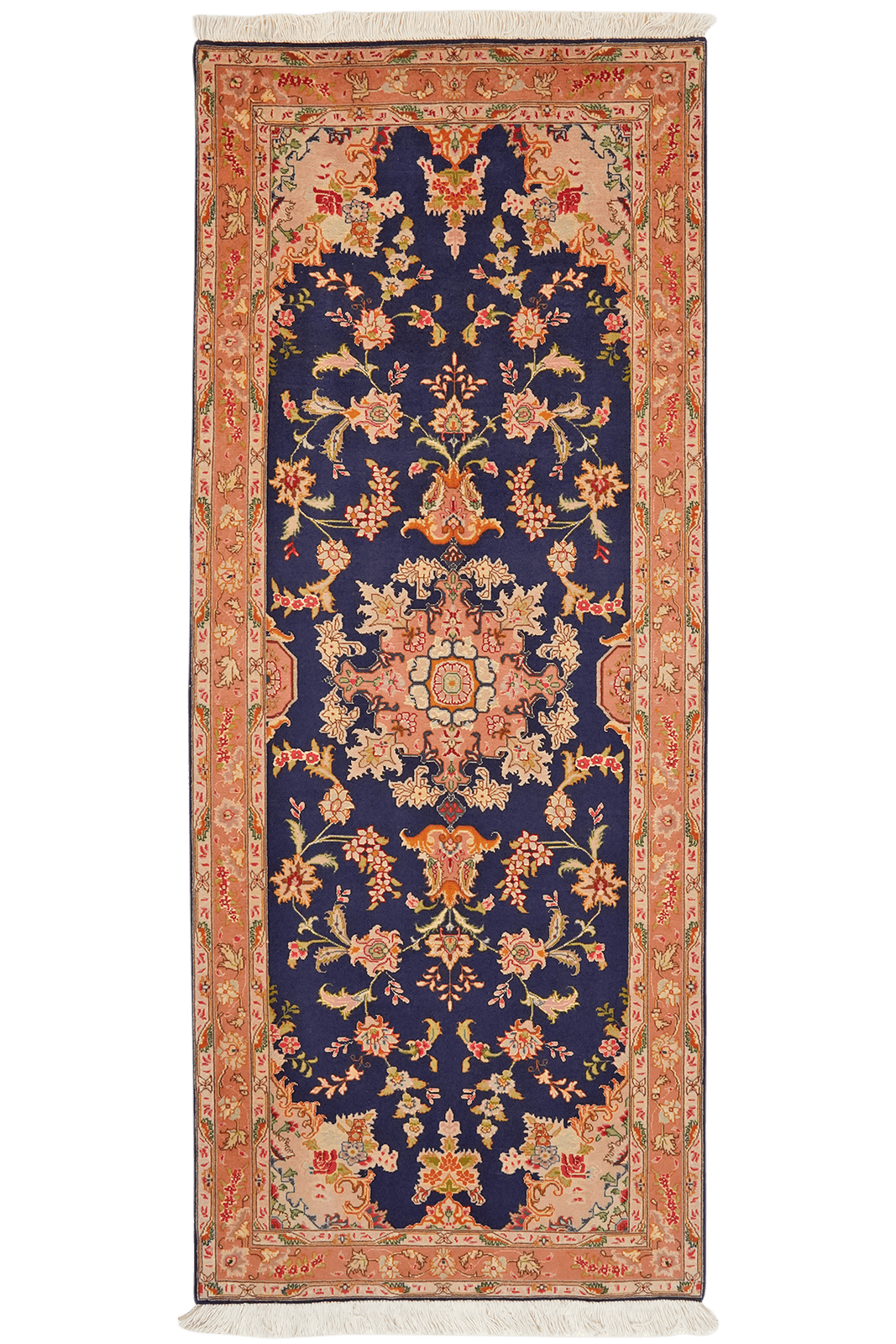 Tabriz 50 Raj — Hand-knotted, 84x205 cm, Blue, 100% Virgin Wool | Main view