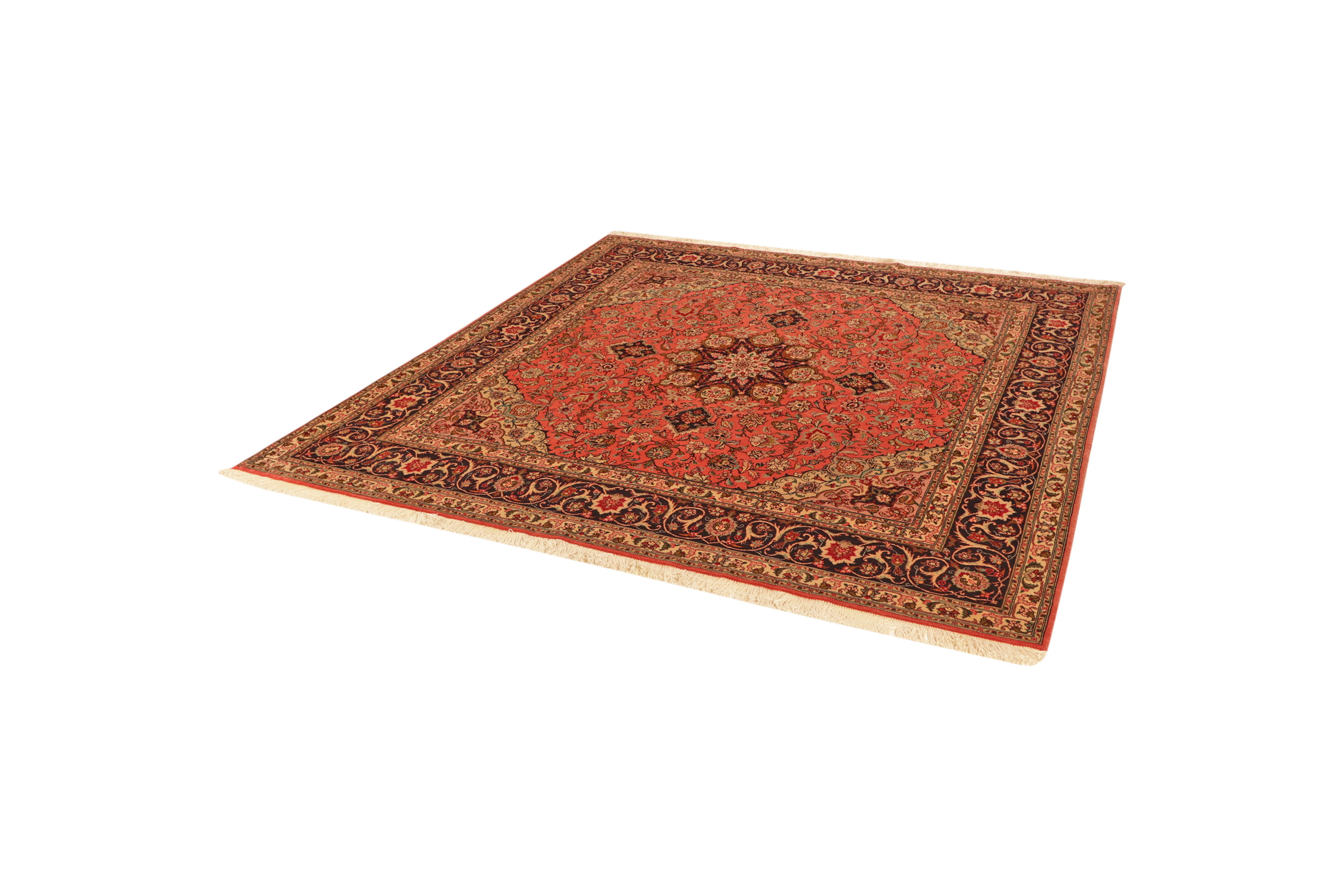 Tabriz 50 Raj — Hand-knotted, 201x209 cm, Red, 95% Schurwolle, 5% Seide | View 5