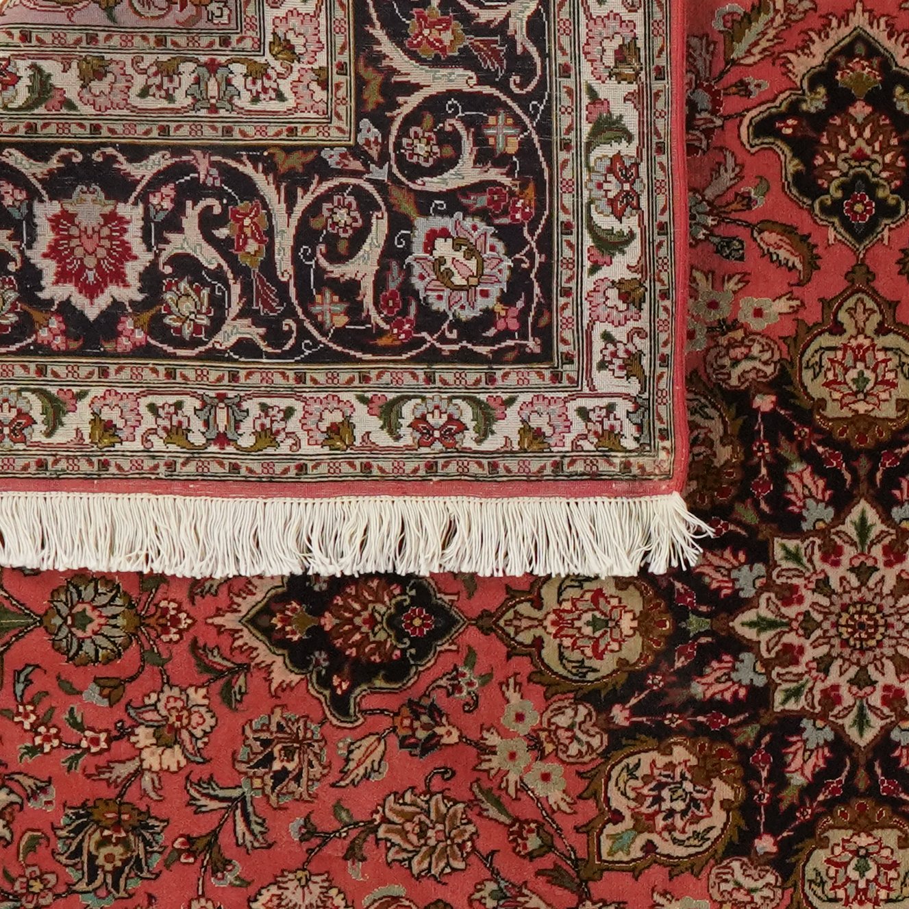 Tabriz 50 Raj — Hand-knotted, 201x209 cm, Red, 95% Schurwolle, 5% Seide | View 6