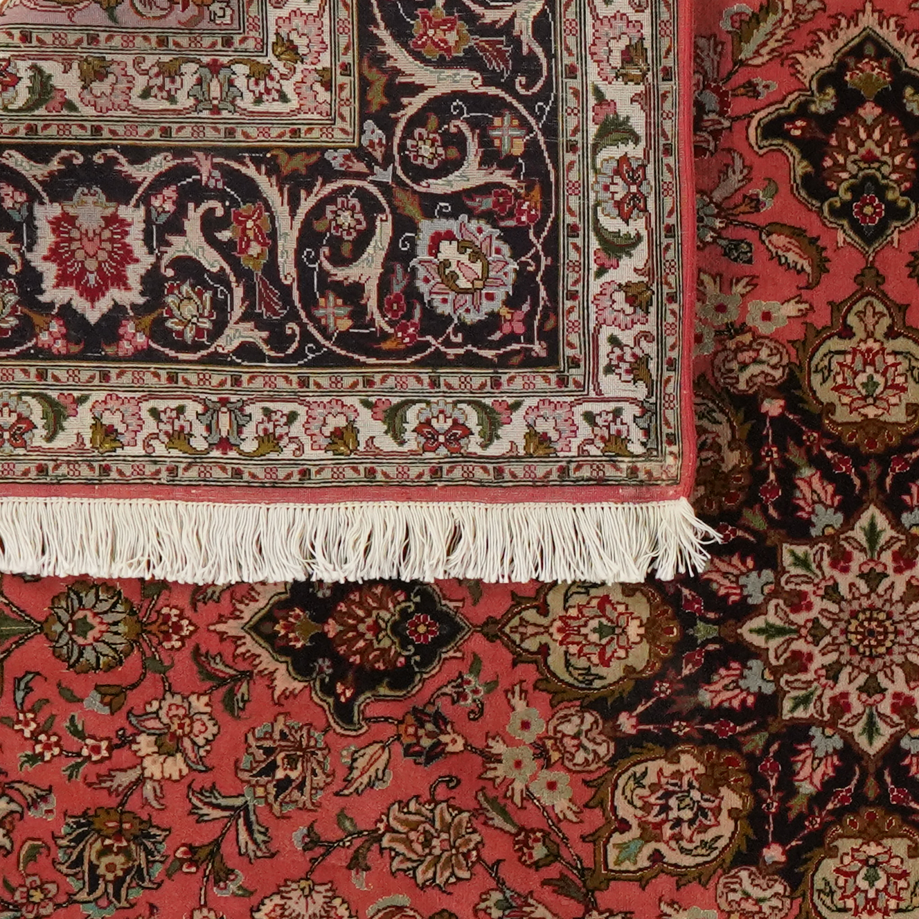Tabriz 50 Raj — Hand-knotted, 201x209 cm, Red, 95% Schurwolle, 5% Seide | View 6