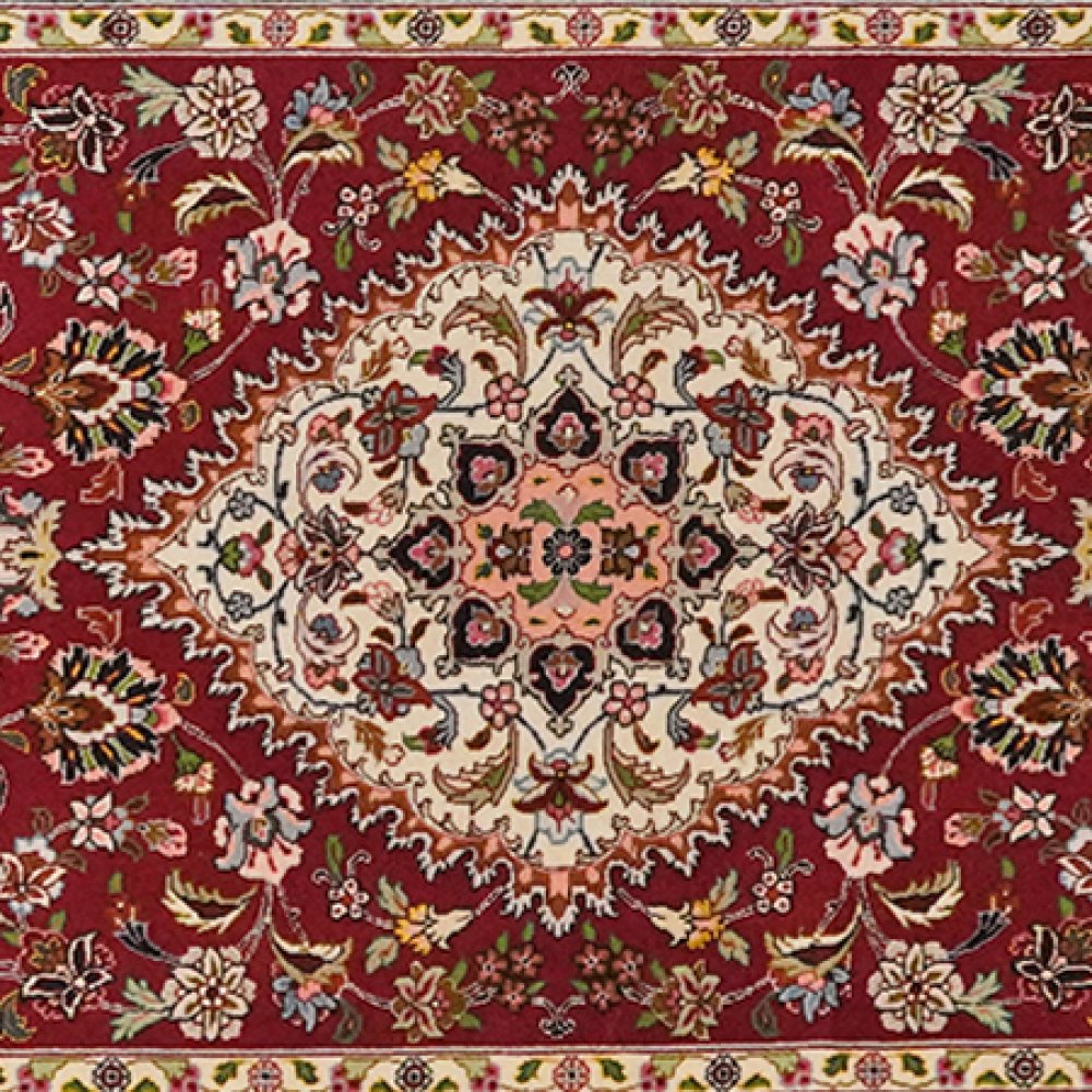 Tabriz 50 Raj — Hand-knotted, 86x298 cm, Red, 100% Virgin Wool | View 4