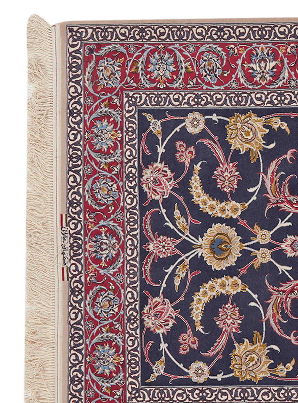 Isfahan — Hand-knotted, 114x160 cm, Blue, 95% Schurwolle, 5% Seide | View 3