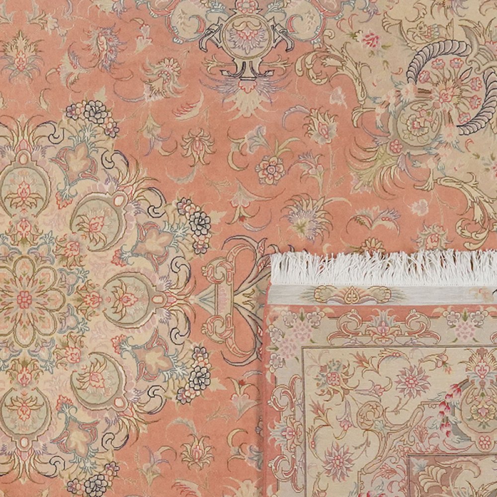 Tabriz 50 Raj — Hand-knotted, 204x303 cm, Orange, 100% Virgin Wool | View 6