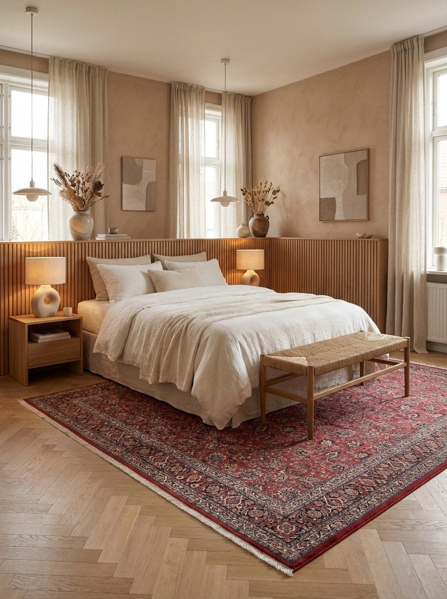 Bidjar — Handgefertigt, 298x254 cm, Blau, 100% Virgin Wool | Detail view