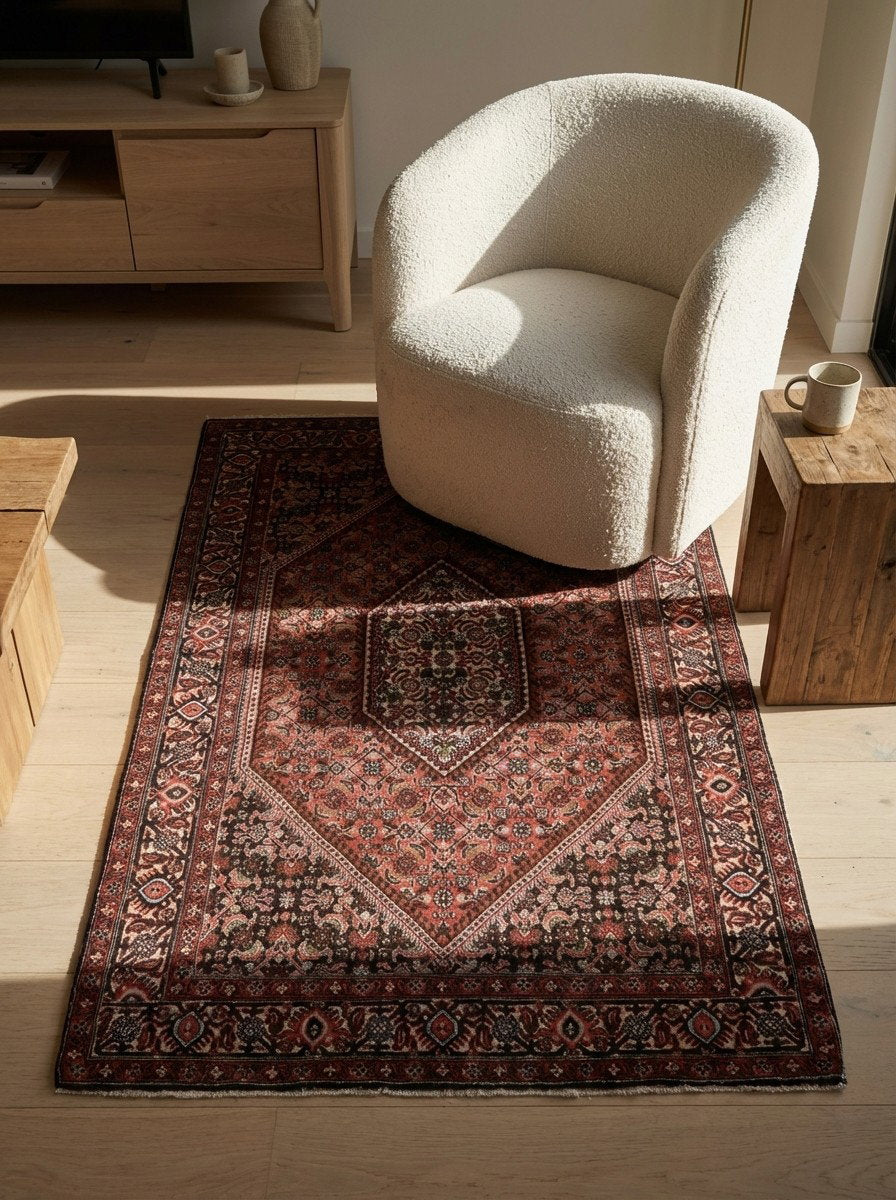 Bidjar Tekkab — Handgefertigt, 152x92 cm, Beige, 100% Virgin Wool | Detail view