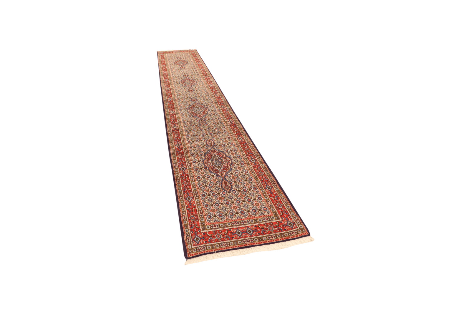 Moud Mahi — Hand-knotted, 82x393 cm, Blue, 100% Virgin Wool | View 5
