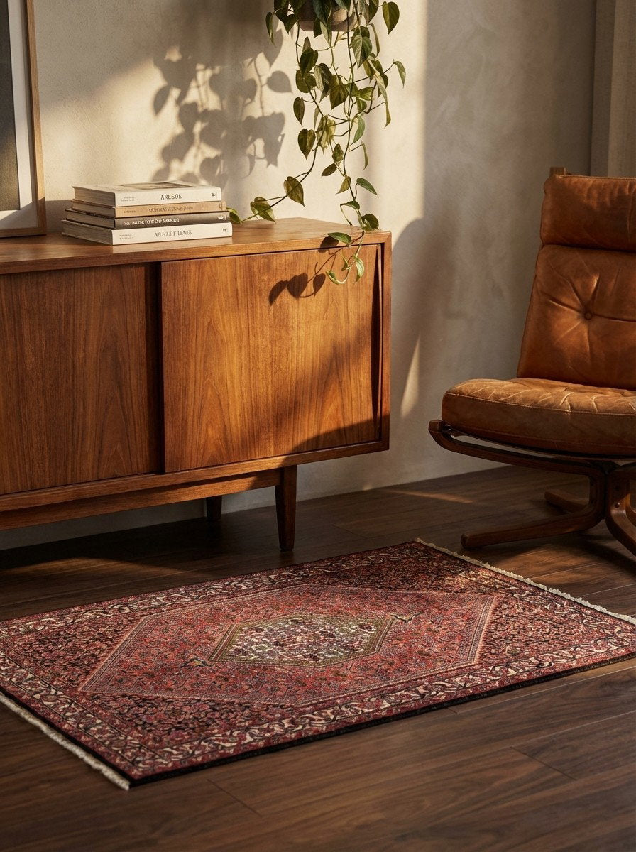 Bidjar Tekkab — Handgefertigt, 155x87 cm, Beige, 100% Virgin Wool | Back view