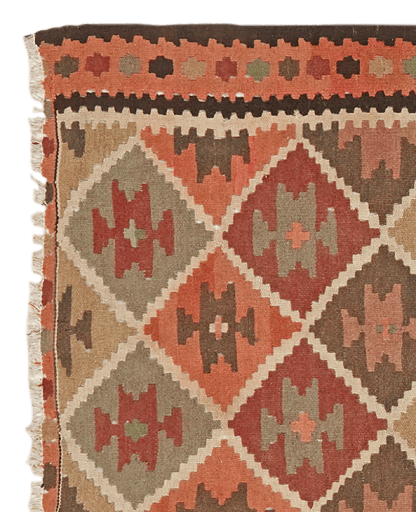Kelim Harssin — Handmade, 97x159 cm, Beige, 100% Virgin Wool | View 3