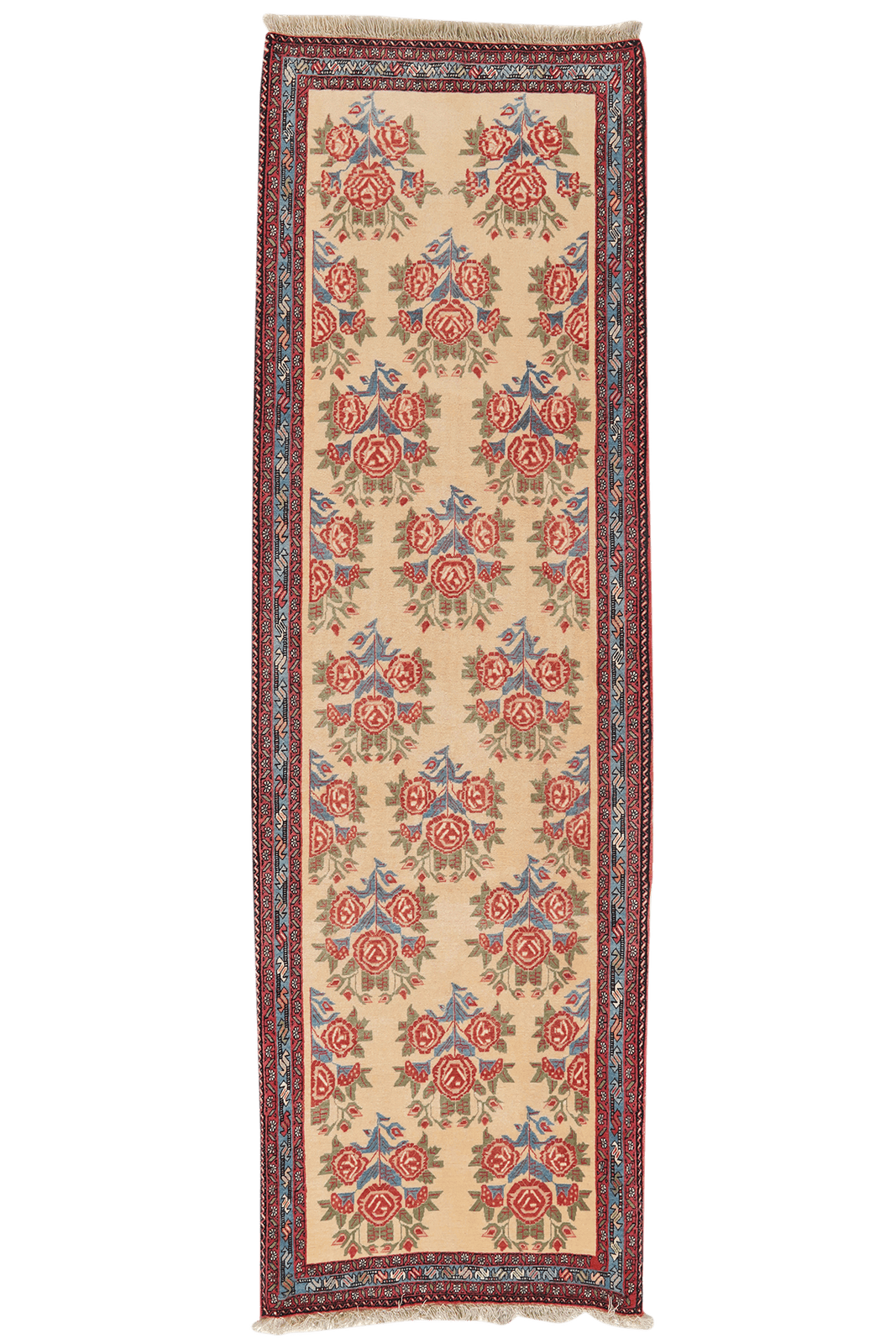 Afshar — Hand-knotted, 87x274 cm, Beige, 100% Virgin Wool | Main view