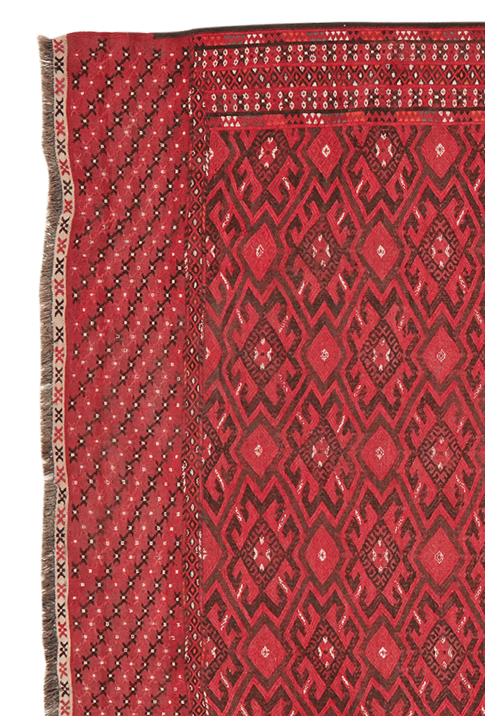 Kelim Kordi — Handmade, 180x307 cm, Red, 100% Virgin Wool | View 3