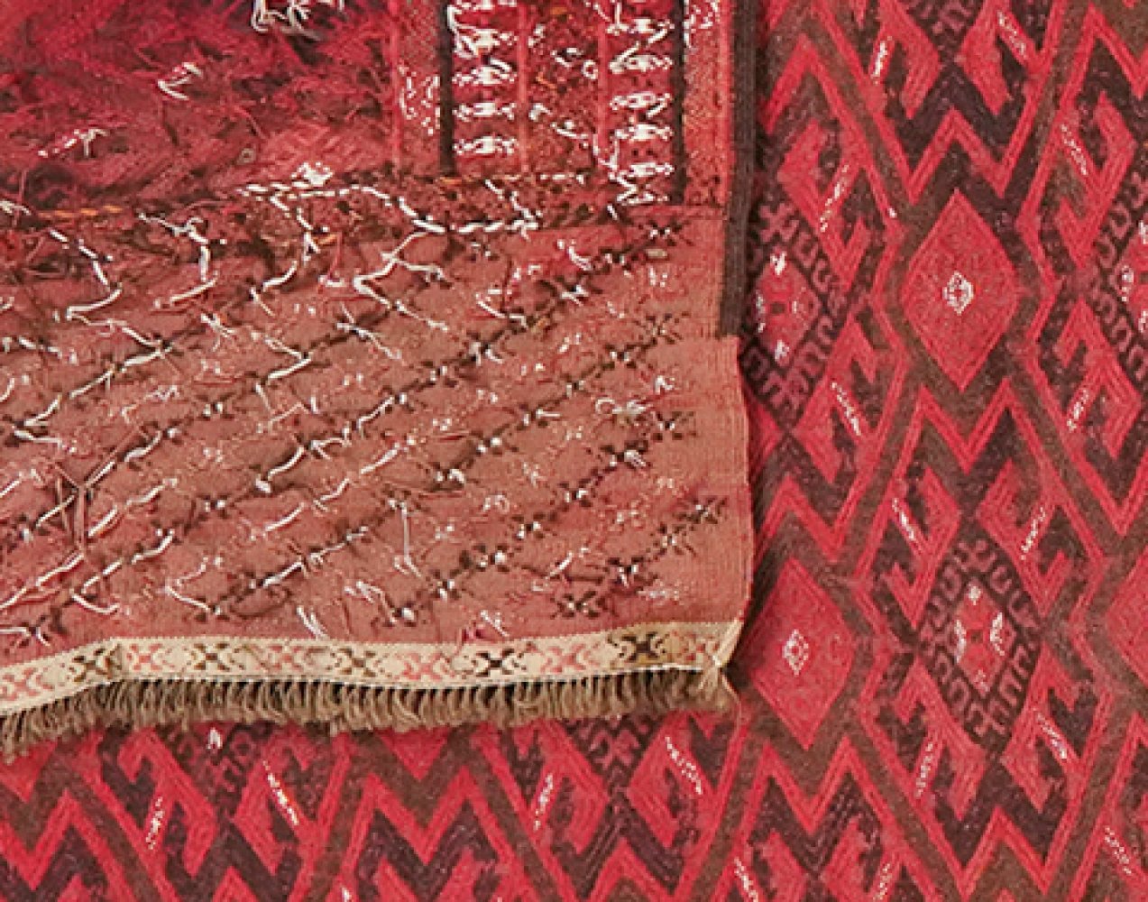 Kelim Kordi — Handmade, 180x307 cm, Red, 100% Virgin Wool | View 6