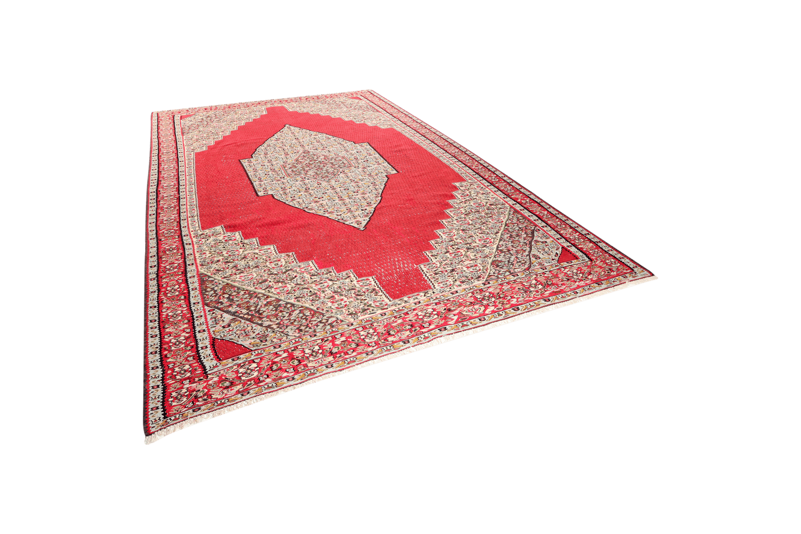 Kelim Senneh — Handmade, 267x350 cm, Red, 100% Virgin Wool | View 5
