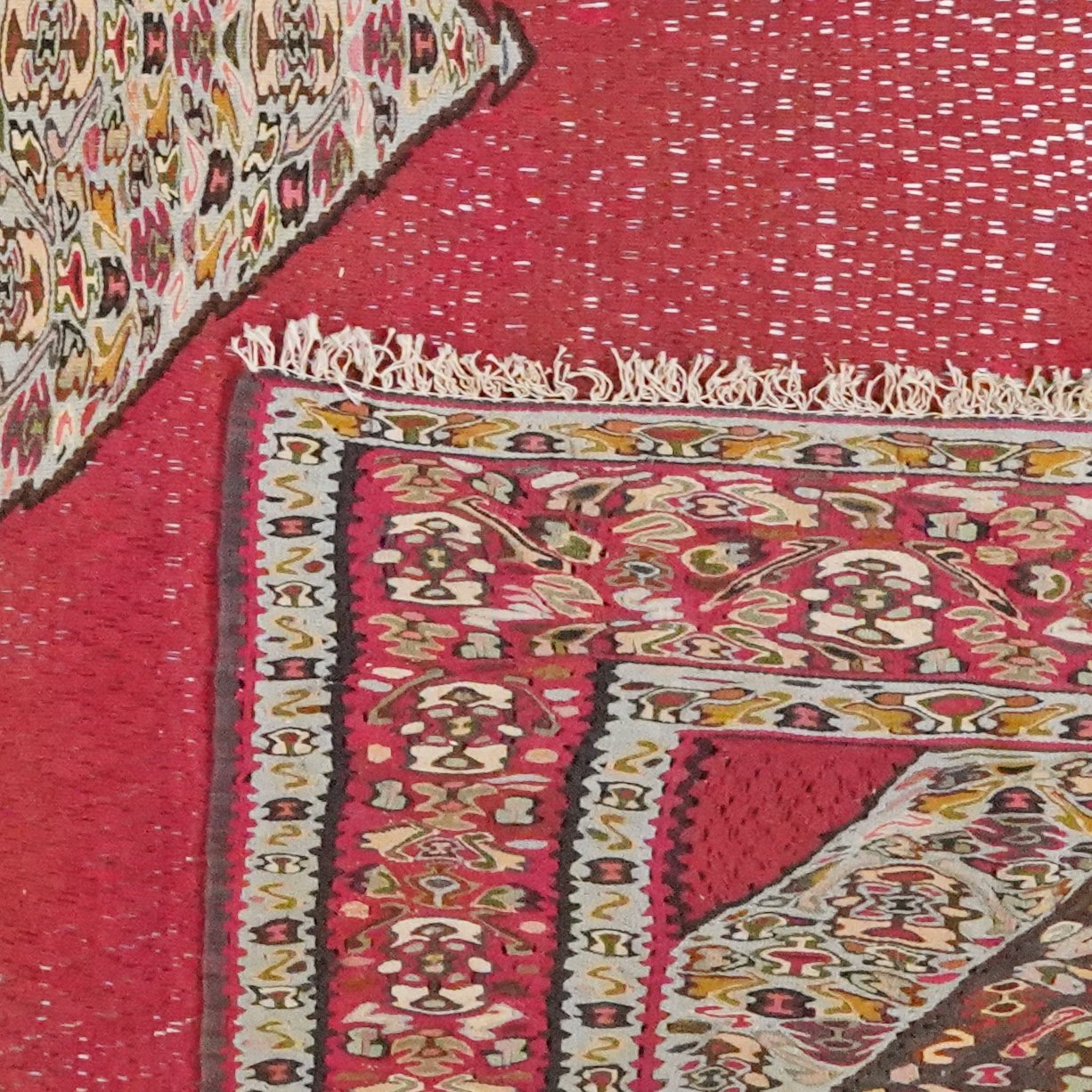 Kelim Senneh — Handmade, 267x350 cm, Red, 100% Virgin Wool | View 6
