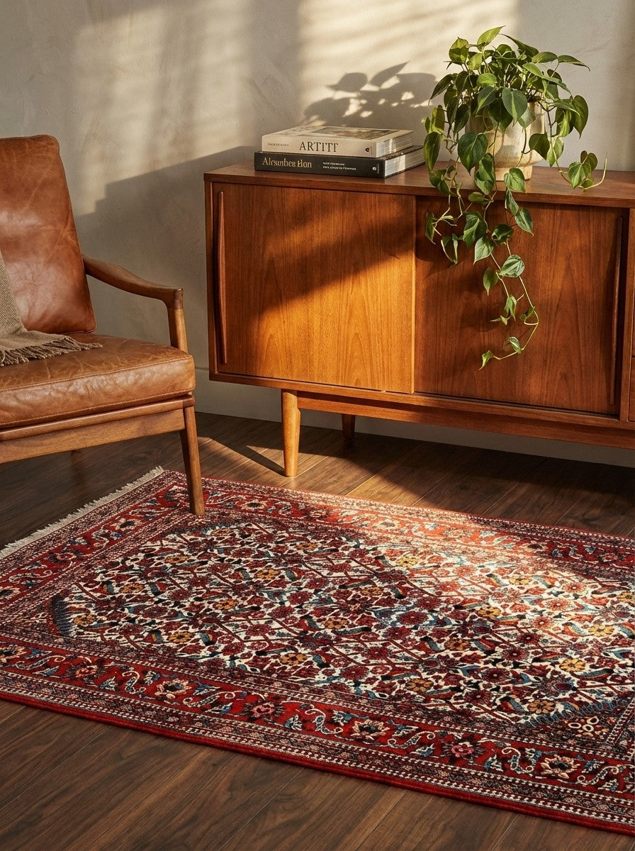 Isfahan — Hand-knotted, 102x151 cm, Beige, 100% Virgin Wool | Back view