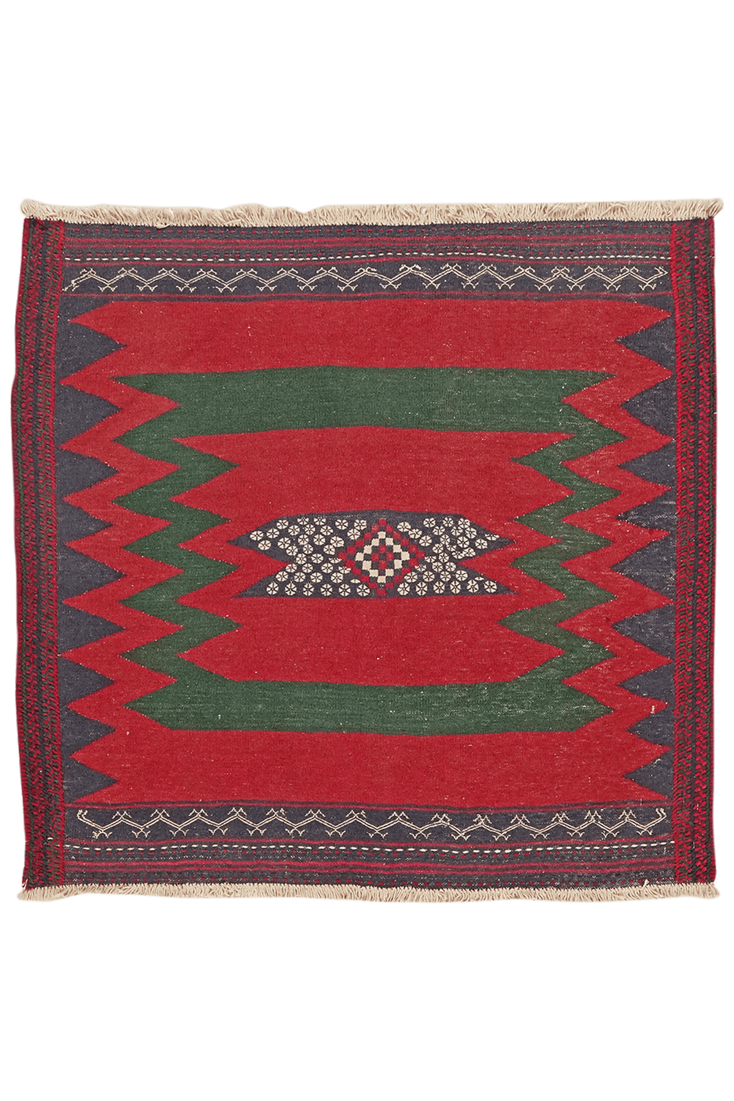 Sofreh Afshar — Handmade, 111x115 cm, Red, 100% Virgin Wool | Main view