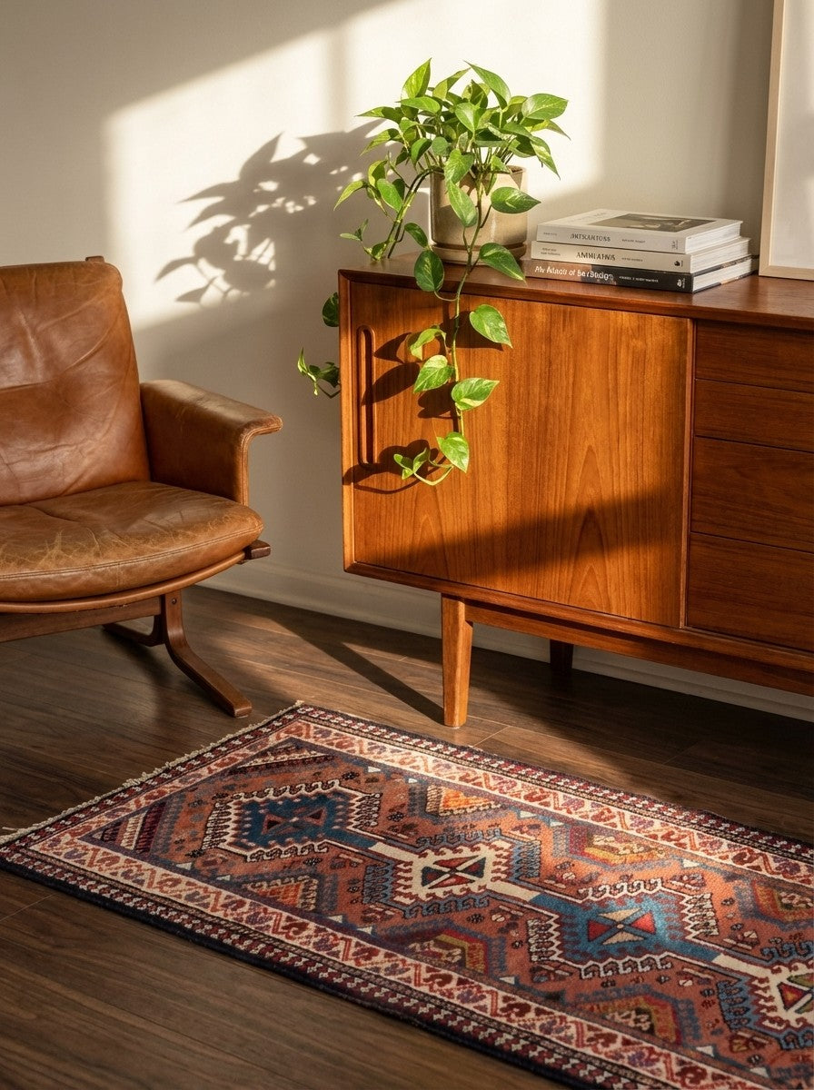 Yalameh — Hand-knotted, 53x141 cm, Brown, 100% Virgin Wool | Back view