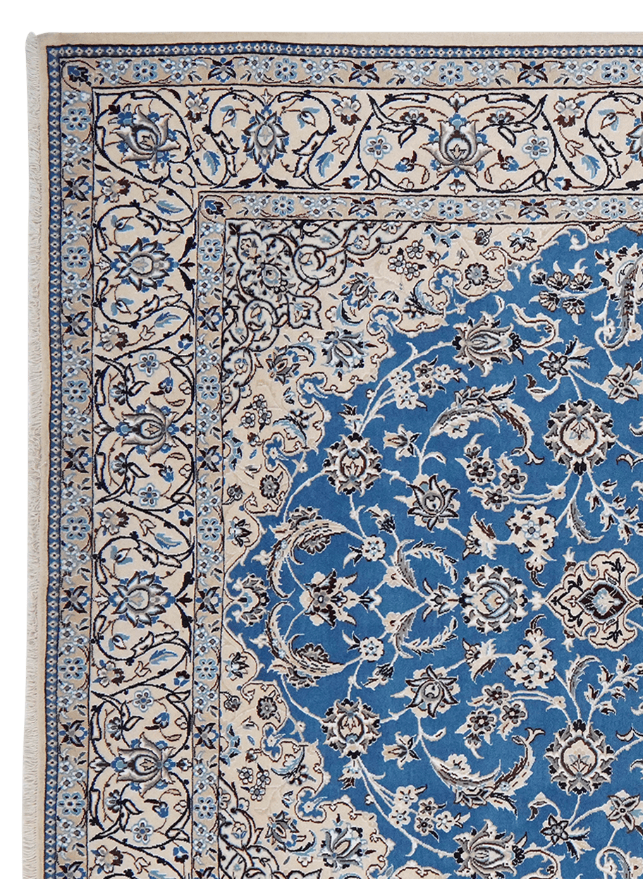 Nain 9La — Hand-knotted, 207x313 cm, Blue, 100% Virgin Wool | View 3
